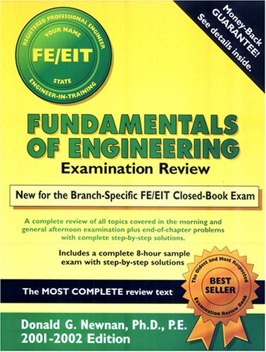 fundamentals of engineering examination review 2001 200dition  newnan, donald g. 0793185149, 9780793185146
