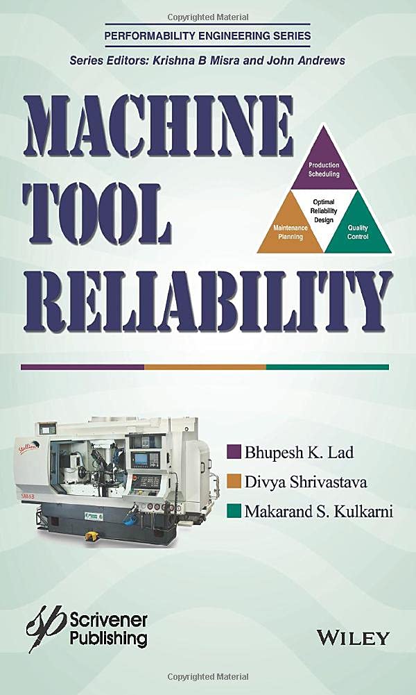 machine tool reliability 1st edition lad, bhupesh k., shrivastava, divya, kulkarni, makarand s. 111903860x,