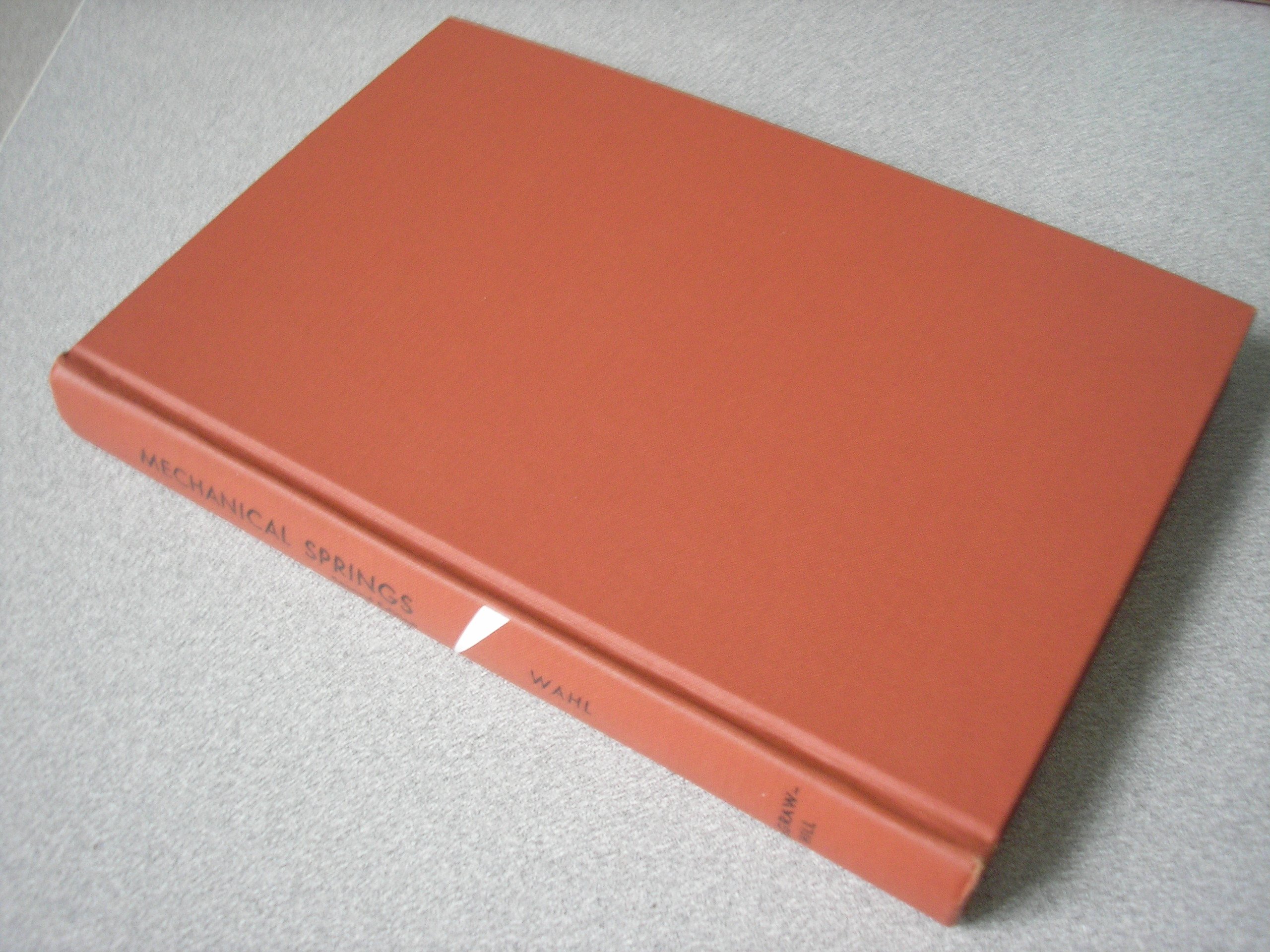 mechanical springs 2nd edition a. m. wahl 0070677050, 9780070677050