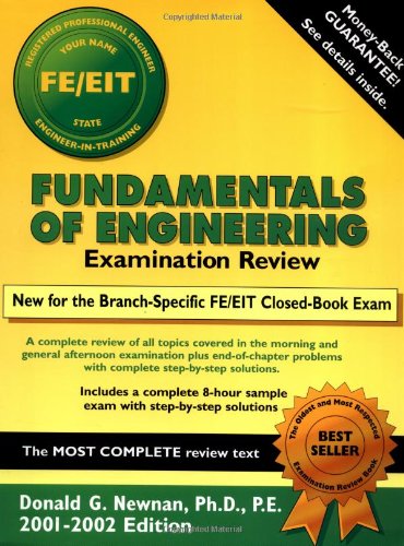 fundamentals of engineering examination review edition newnan, donald g. 0195148967, 9780195148961