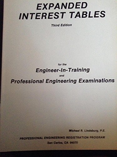 expanded interest tables for the engineer in training and professional engineering examinations subsequent