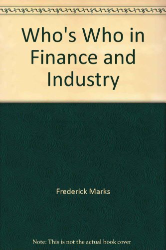 whos who in finance and industry 1994 95 28th edition marquis whos who 0837903289, 9780837903286