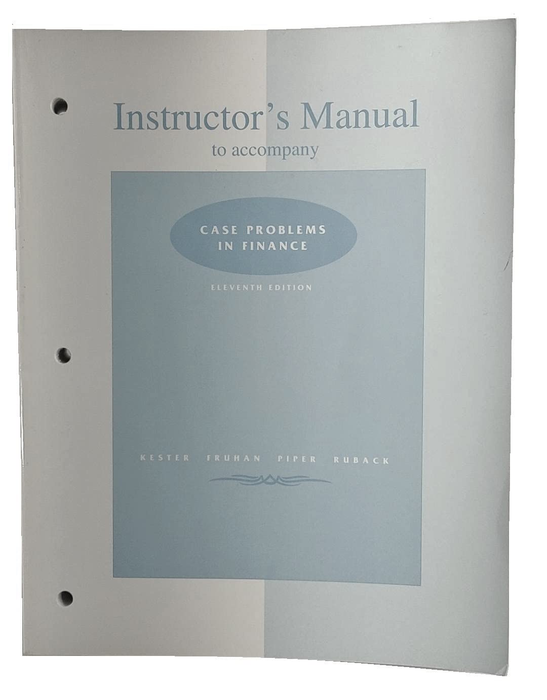 ri im case problems in finance 11th edition fruhan, w.e. 0256145970, 9780256145977