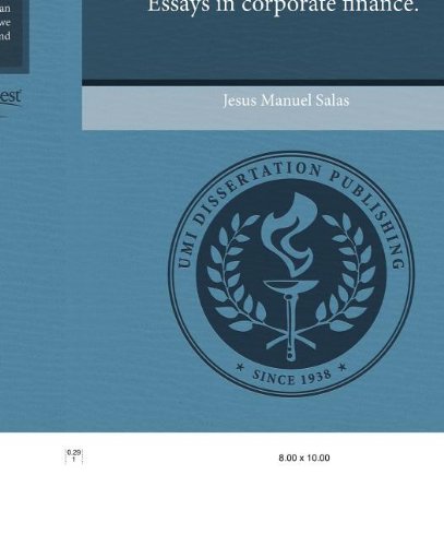 essays in corporate finance  jesus manuel salas 1243432640, 9781243432643