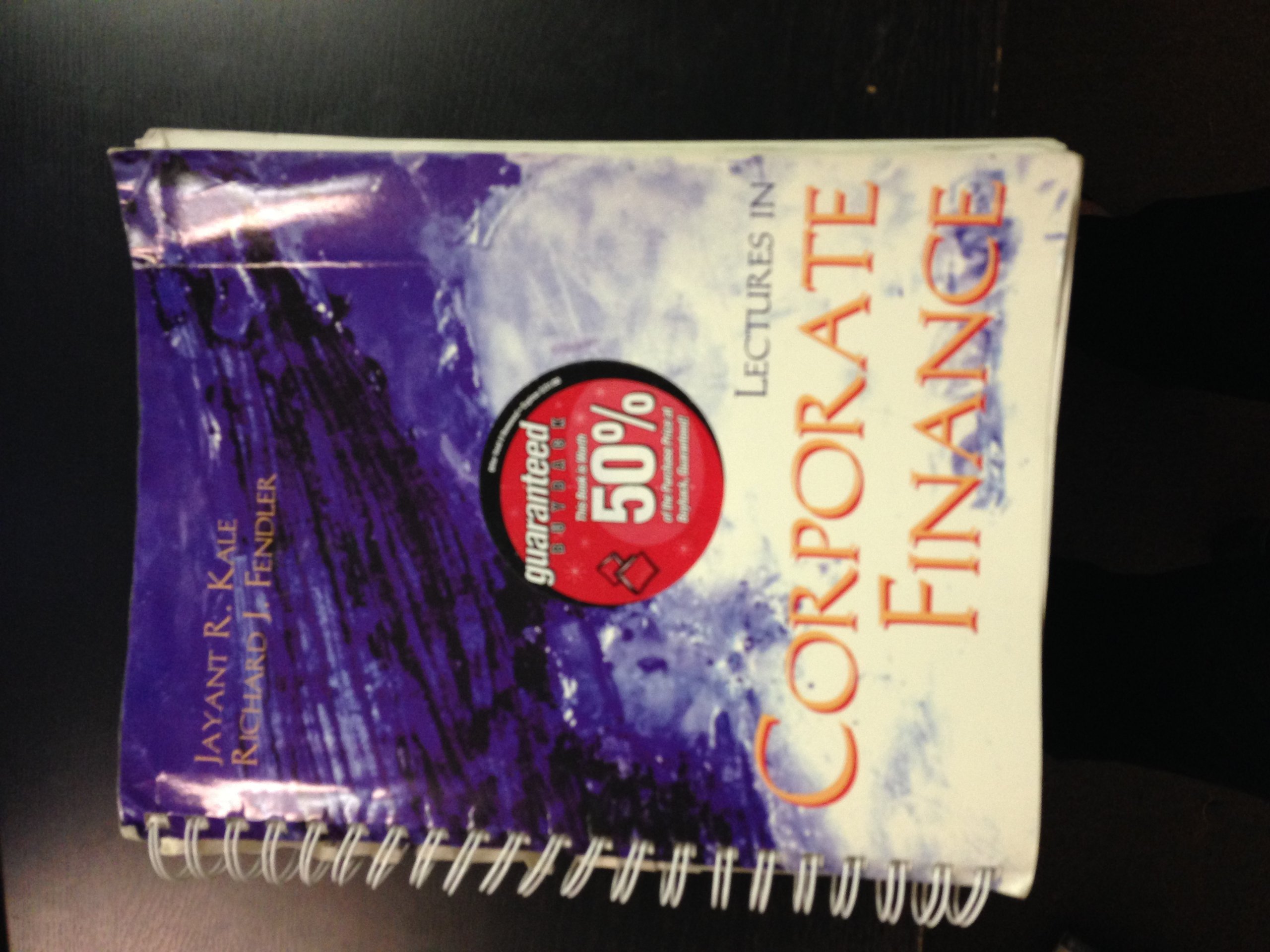 lectures in corporate finance kale 053600823x, 9780536008237