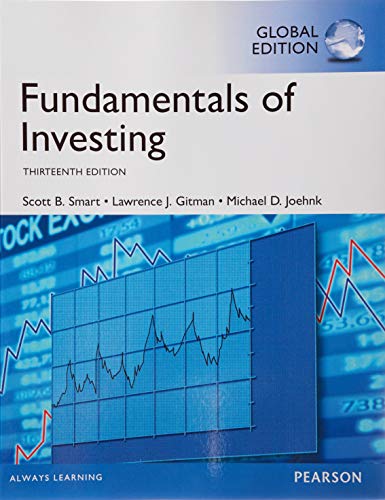 fundamentals of investing global edition + mylab finance with 13th edition scott, b. smart 1488686467,
