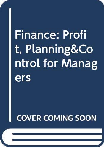 finance profit planningandcontrol for managers  claude pitts iii, george k. sharghi, tim becker, larry