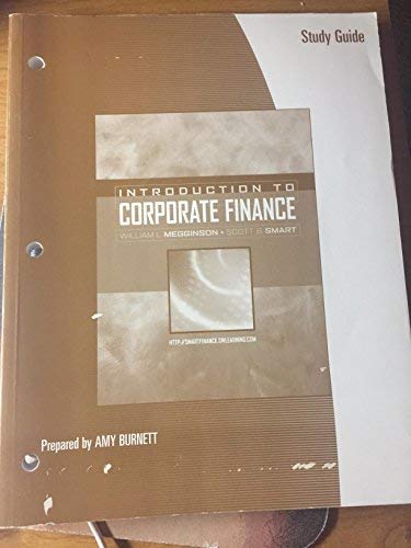 study guide for megginson/smarts introduction to corporate finance 1st edition megginson, william l, smart,