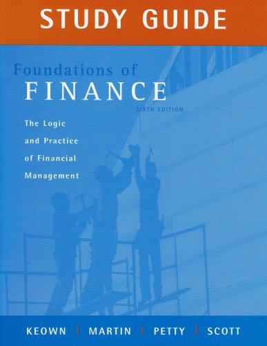 foundations of finance study guide study guide edition clark, john j., petty, john w. 0132339870,