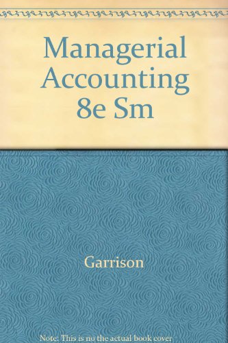 managerial accounting  sm 1996 edition garrison 0256169268, 9780256169263
