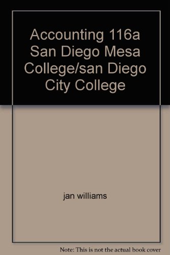 accounting 1a san diego mesa college/san diego city college  jan williams 007722809x, 9780077228095