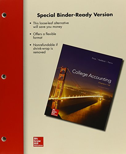 loose leaf college accounting chapters 1 30 plus 14th edition price, john, haddock, m. david, farina, michael