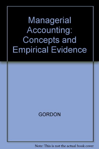 managerial accounting concepts and empirical evidence 2nd edition gordon 0070240892, 9780070240896