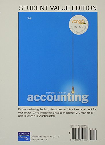 accountingsve value package includes myaccountinglab with e book student access 7th edition charles t.