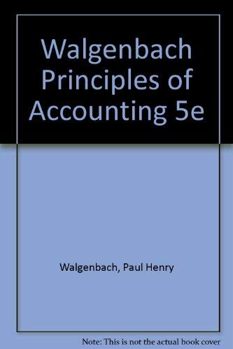 principles of accounting 5th edition walgenbach, paul henry 0155713930, 9780155713932