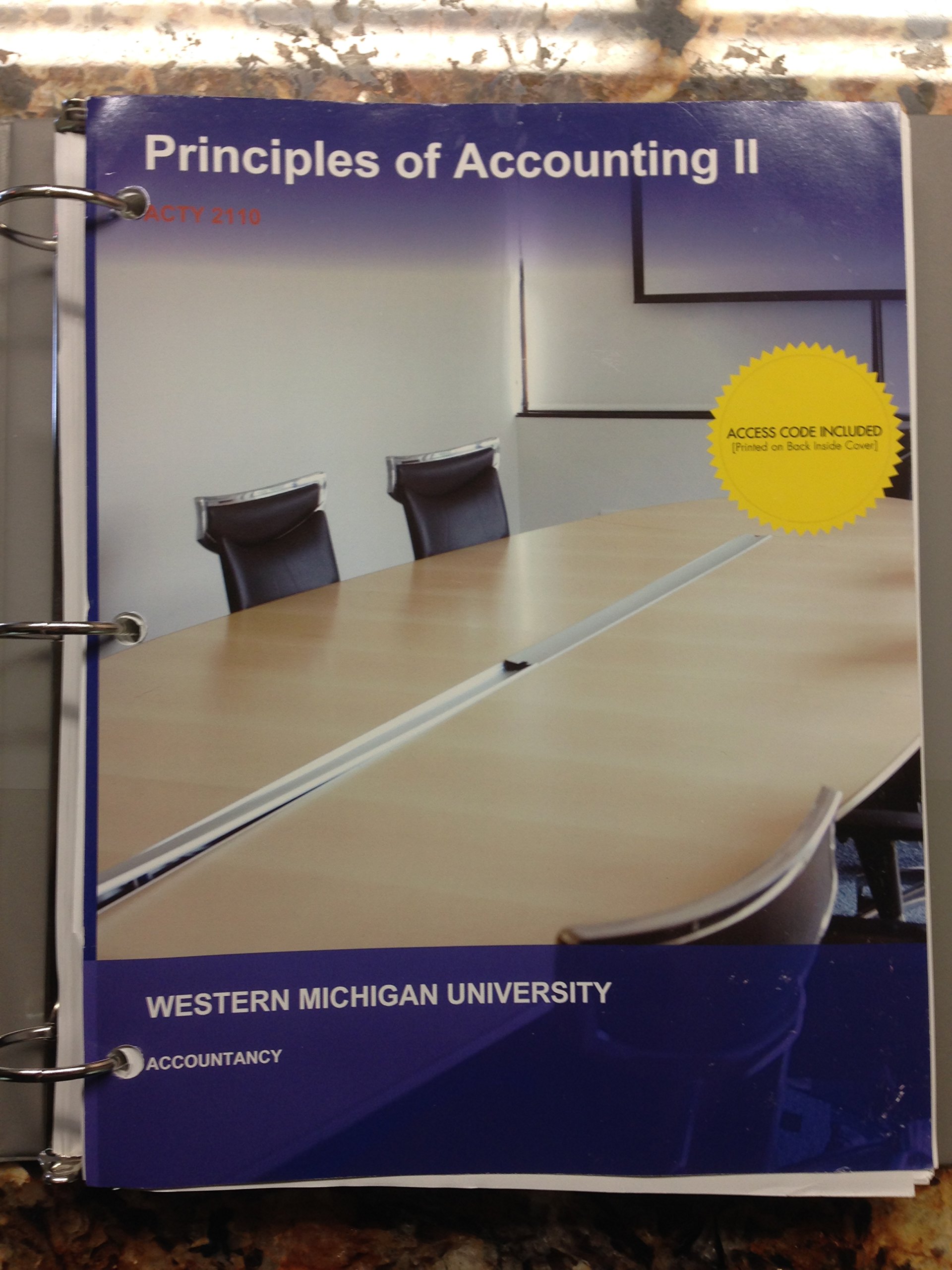 principles of accounting ii acty 2110  western michigan university accountancy 1308127057, 9781308127057