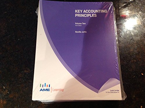 key accounting principles volume two 3rd edition neville joffe 1926751116, 9781926751115
