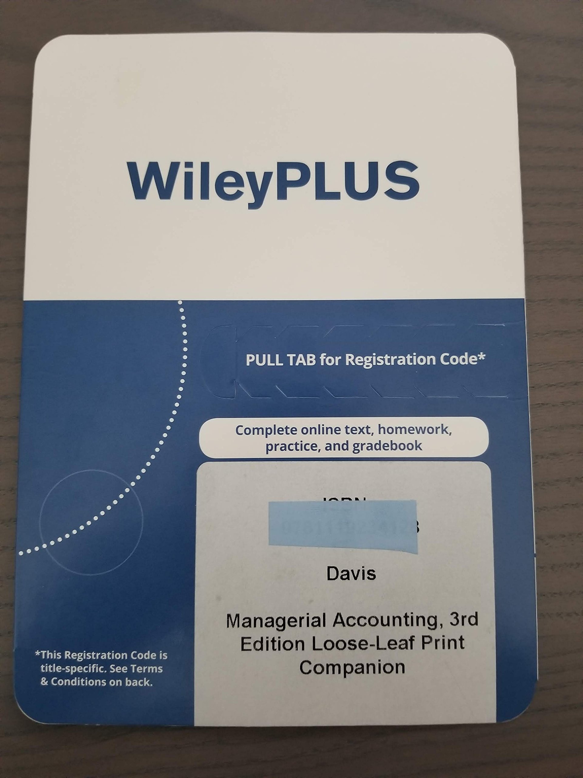 wileyplus access code for managerial accounting charles e davis, elizabeth davis 1119234123, 9781119234128