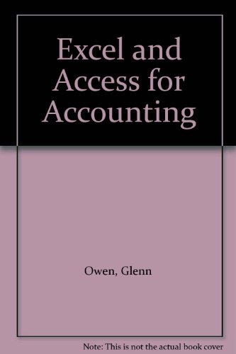 excel and access for accounting  glenn owen 0324182775, 9780324182774