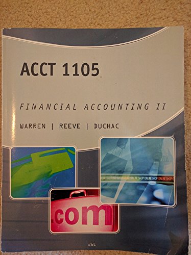 acct 1105 financial accounting ii 26th edition warren 1305767896, 9781305767898