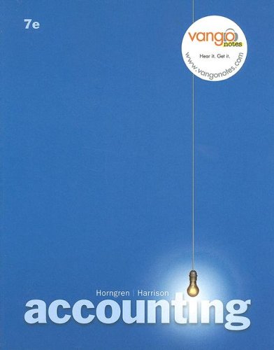 vango notes for accounting 7th edition horngren ph.d.  mba, charles t, harrison jr, walter t 0132399121,