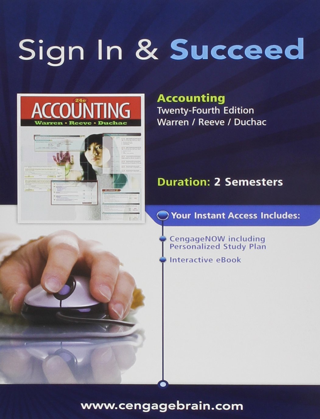 sign in and succeed to accompany accounting dition 24th edition warren 1111300437, 9781111300432