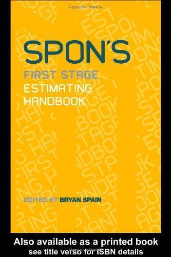spons first stage estimating handbook 1st edition bryan spain 9780415234368