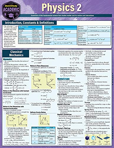 physics 2 a quickstudy laminated reference guide 1st edition kraabel, ph.d. brett 1423241843, 9781423241843