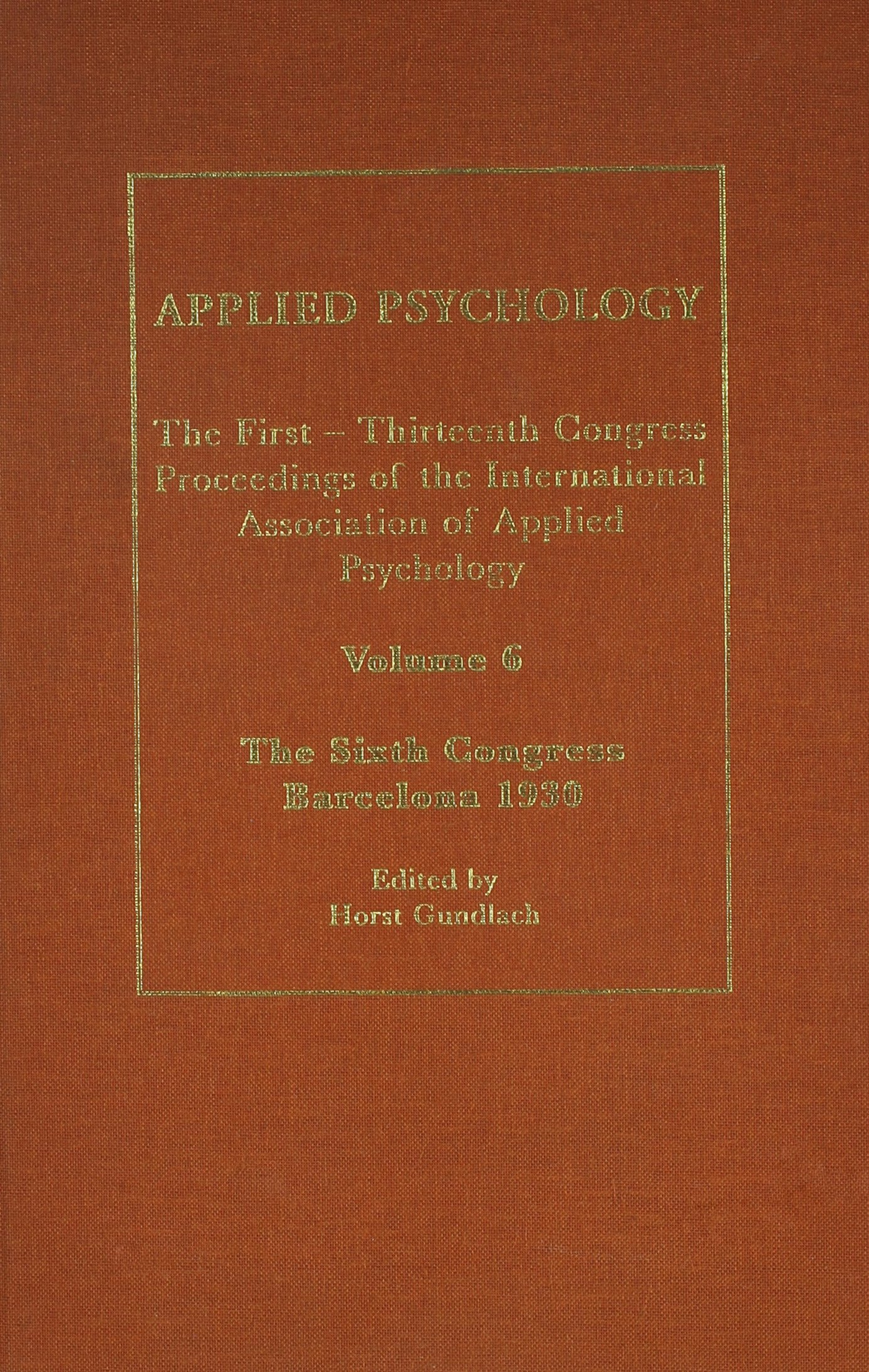 applied psychology v 6 1st edition horst gundlach 0415172217, 9780415172219