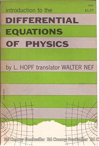 introduction to the differential equations of physics  ludwig hopf 048660120x, 9780486601205
