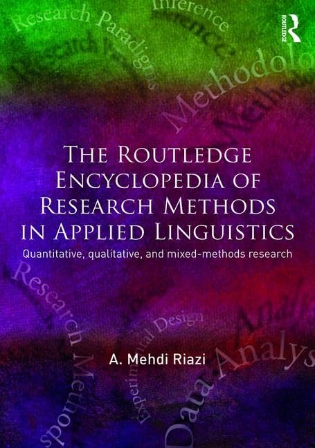 the  encyclopedia of research methods in applied linguistics 1st edition riazi, a. mehdi 0415816270,