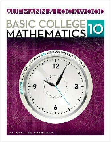 basic college mathematics an applied approach loose leaf version 10th edition aufmann, richard n., lockwood,
