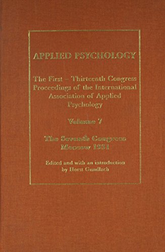 applied psychology v 7 1st edition horst gundlach (editor) 0415172225, 9780415172226