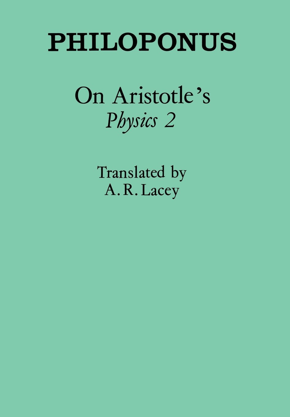 on aristotles physics 2 1st edition philoponus 0801428157, 9780801428159