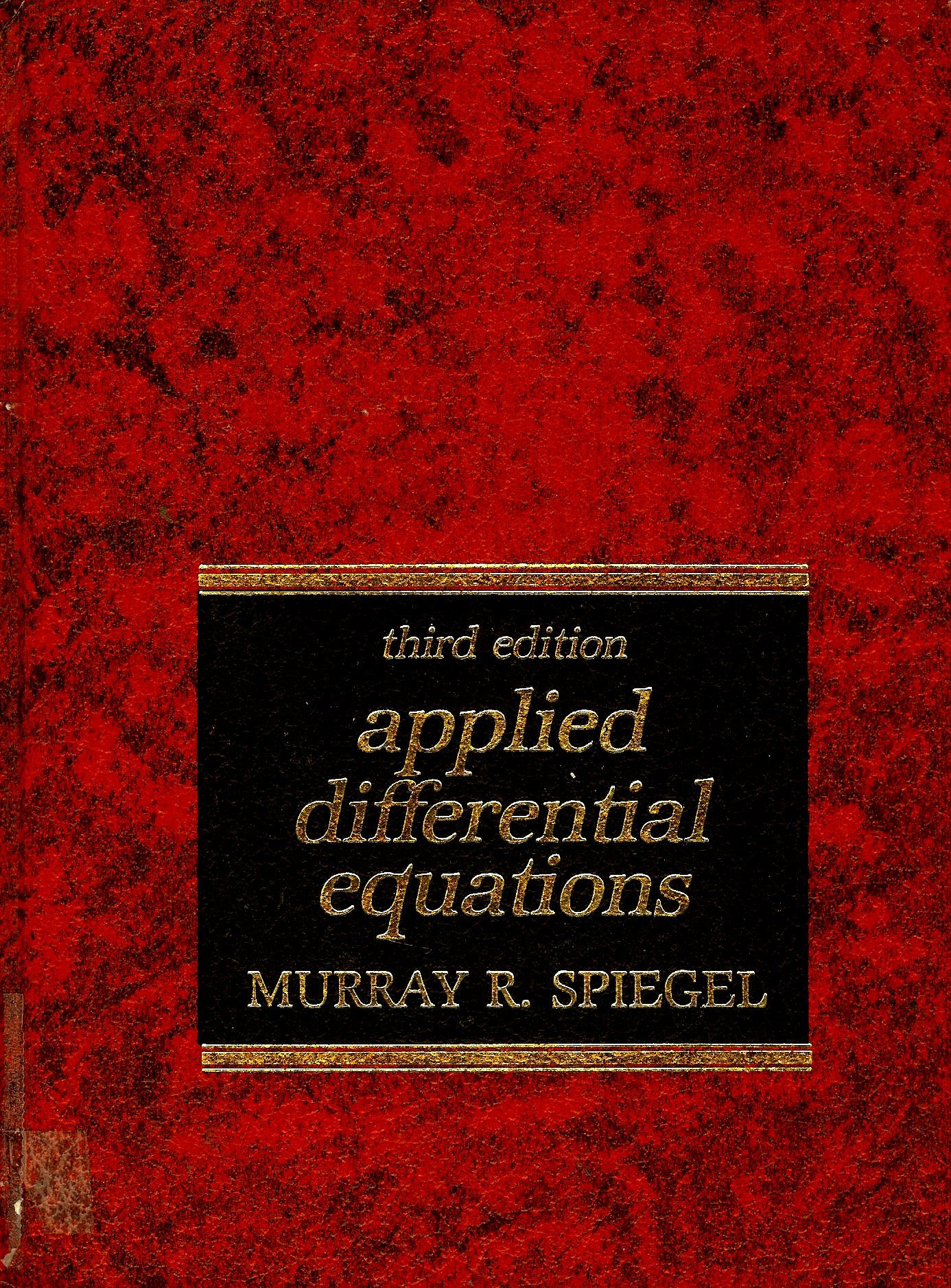 spiegel applied differential eq 3rd edition spiegel, murray r. 0130400971, 9780130400970