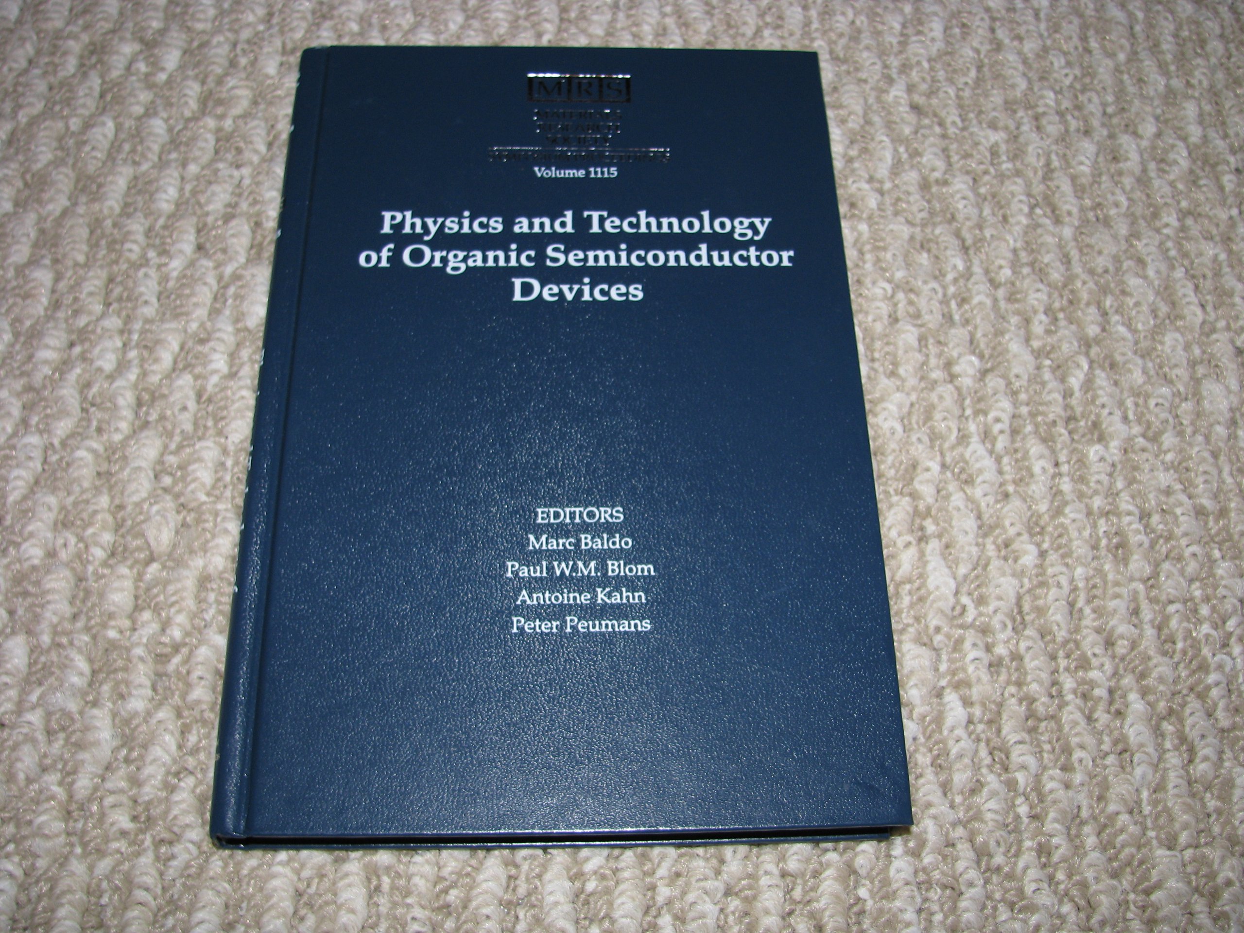 physics and technology of organic semiconductor devices volume 1115 1st edition cambridge university press
