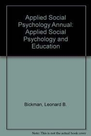 applied social psychology annual applied social psychology and education 1st edition leonard bickman