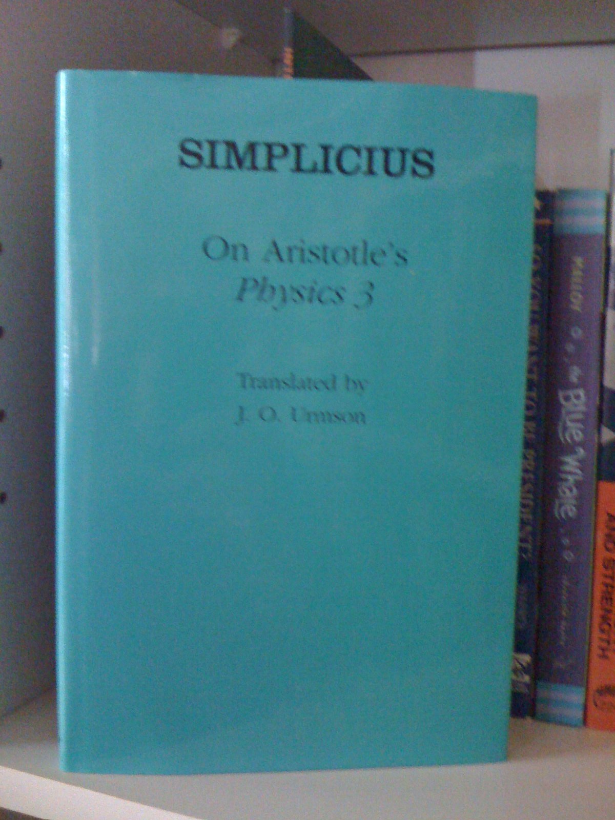 simplicius on aristotles physics 3 1st edition simplicius 0801439035, 9780801439032