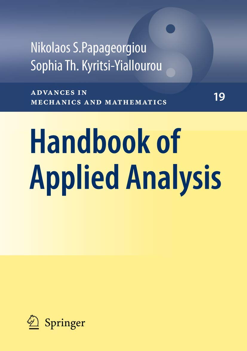 handbook of applied analysis 2009 edition papageorgiou, nikolaos s., kyritsi yiallourou, sophia th.