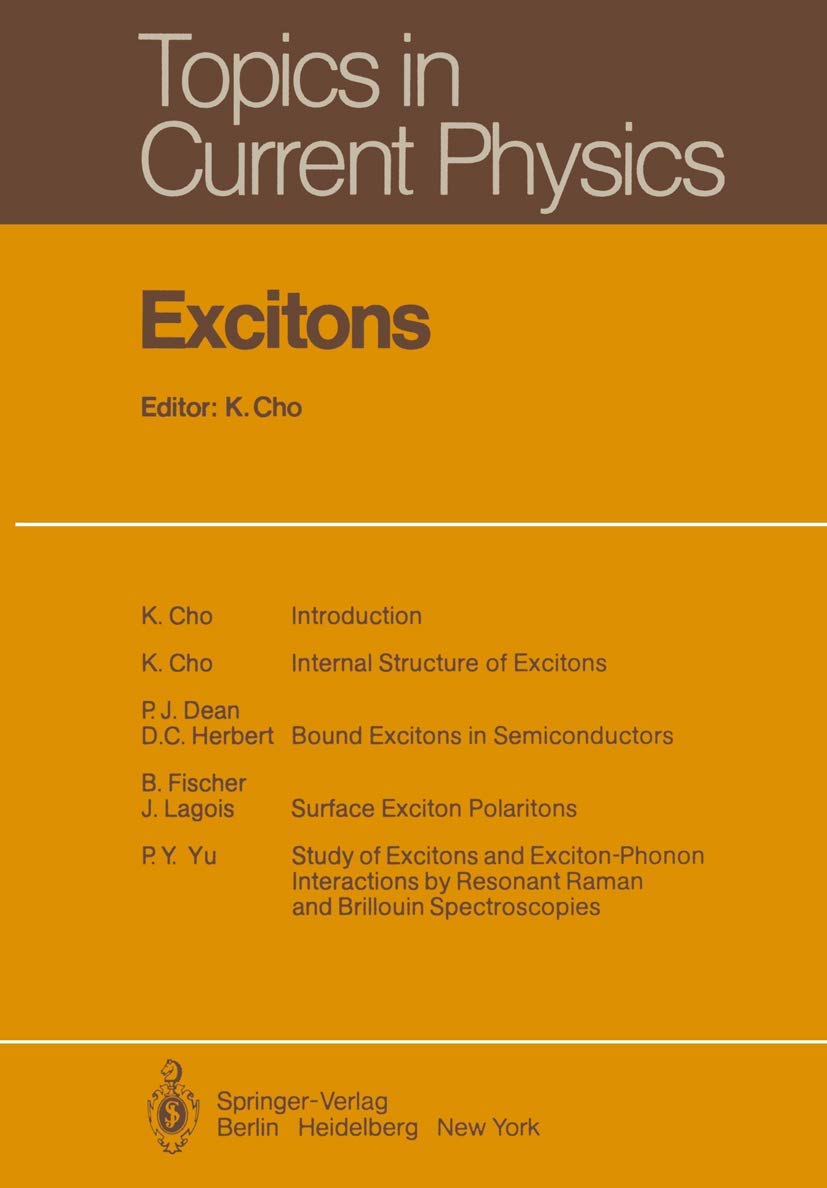 excitons 1st edition k. cho 3642813704, 9783642813702