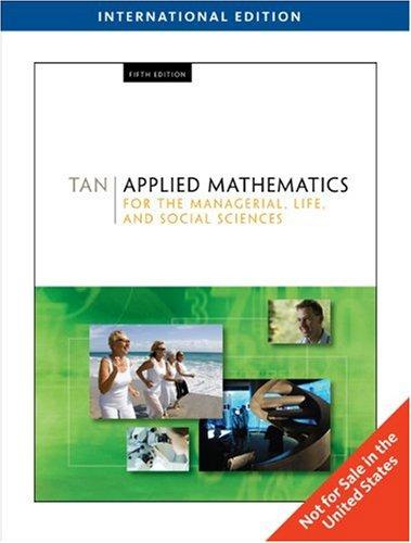 applied mathematics for the managerial 5th edition soo t. tan 0495559997, 9780495559993
