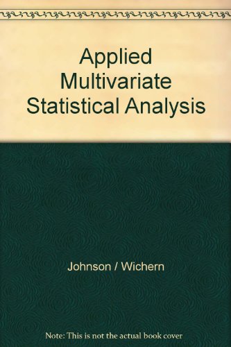 applied multivariate statistical analysis  johnson / wichern 8120310454, 9788120310452