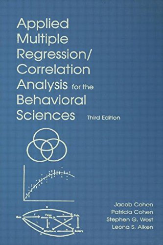 applied multiple regression/correlation analysis for the behavioral sciences 3rd edition cohen, jacob,