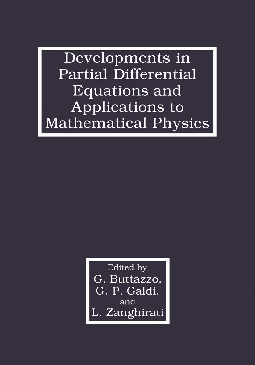 developments in partial differential equations and applications to mathematical physics 1992nd edition