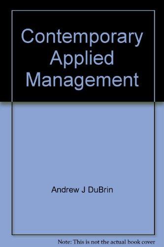 contemporary applied management  dubrin, andrew j 0256026874, 9780256026870
