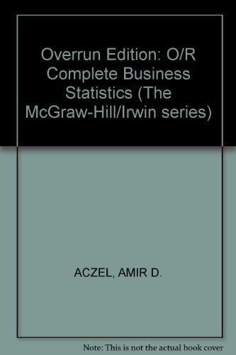 overrun edition o/r business statistics  aczel, amir d. 0071122907, 9780071122900