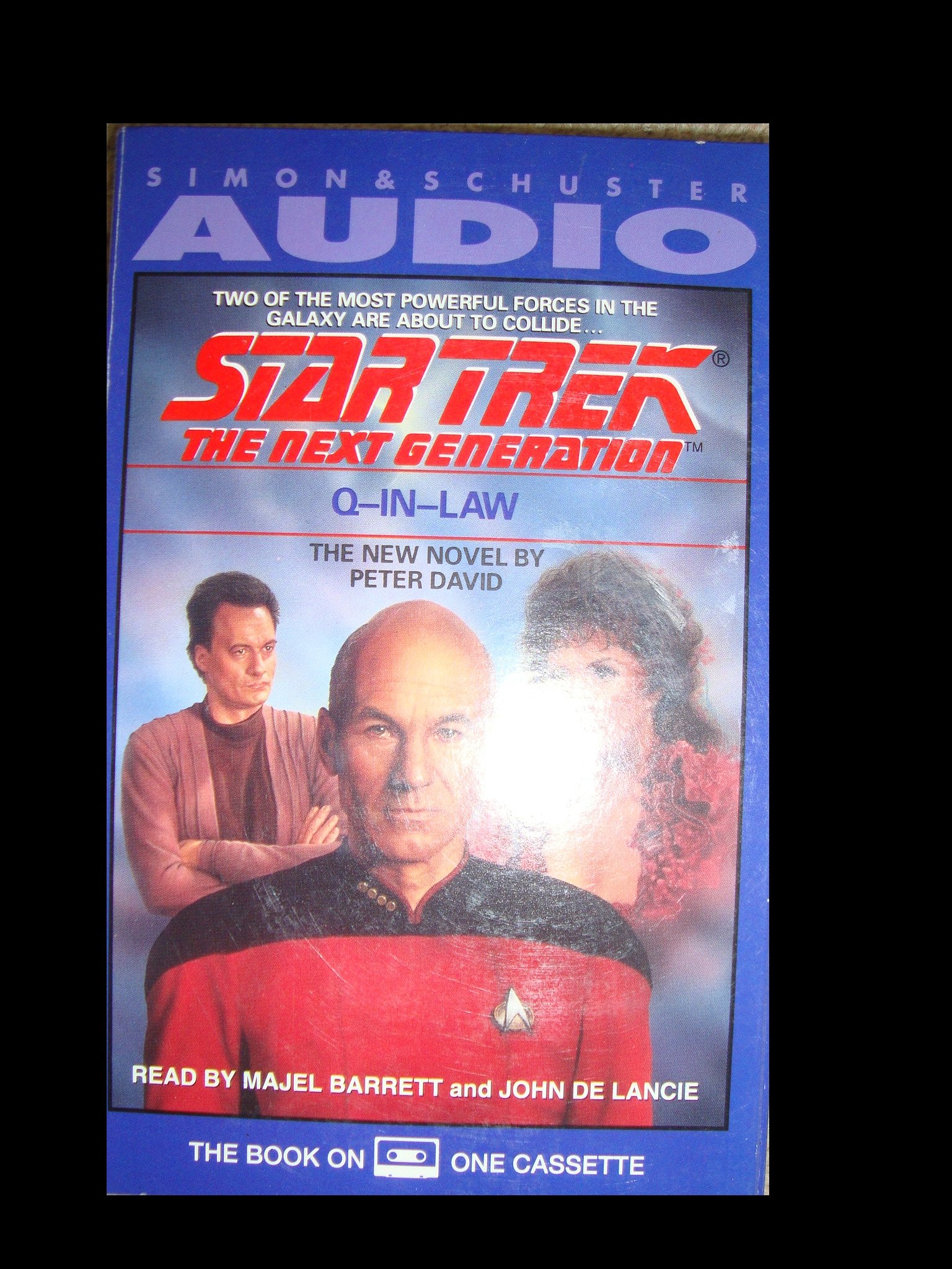 star trek next generation q in law 1st edition david, peter, de lancie, john, barrett, majel 0671759582,