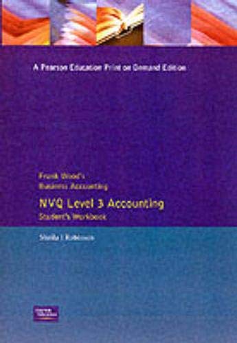 frank woods business accounting aat students workbook nvq level 3  robinson, sheila (senior lecturer