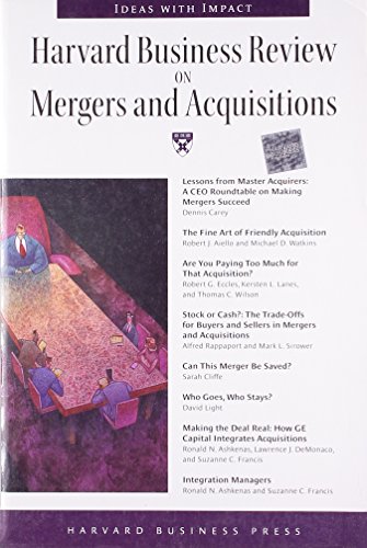 harvard business review on mergers and acquisitions  harvard business press 1578515556, 9781578515554