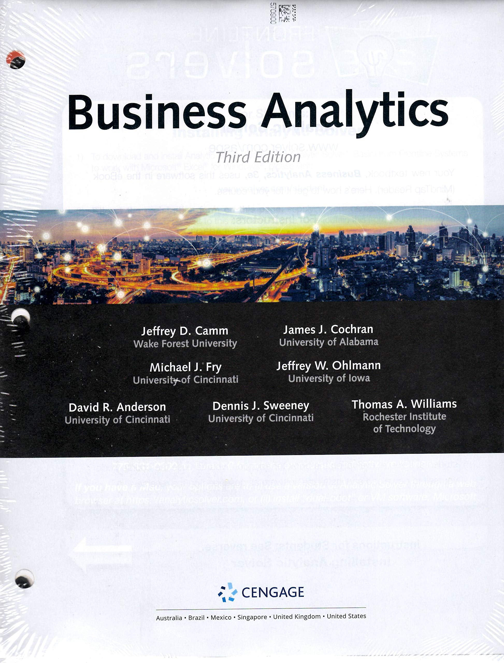 llf business analytics  jeffrey d. camm, james j. cochran, michael j. fry 1337406430, 9781337406437